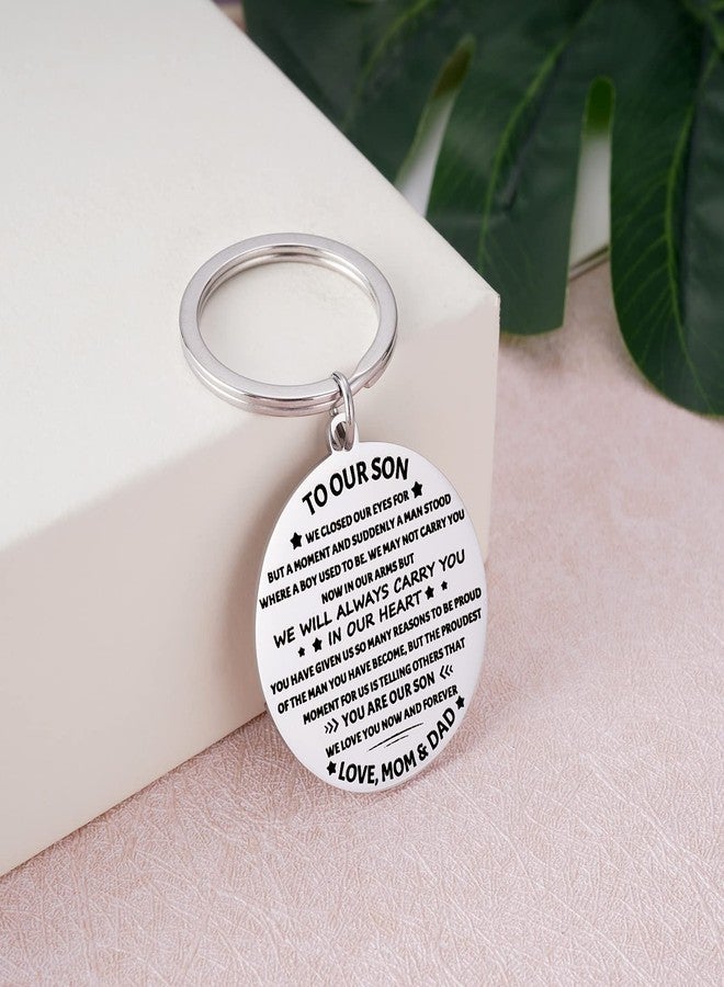 Aesnefe to Our Son Keychain Gifts from Mom and Dad, Mother to Son Father to Boys Birthday Christmas Graduation Jewelry Gift, Back to School Gift for Son from Parents - Image 5